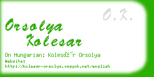 orsolya kolesar business card